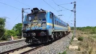 KZJ WAG7 hauling SMVT Bengaluru Mumbai CSMT Summer Special train speeding towards Dharwad