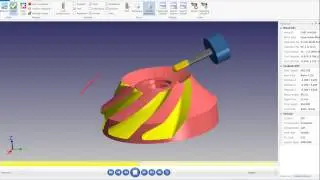 Mastercam2017 Video Tutorial 5 axis IMPELLER Toolpath