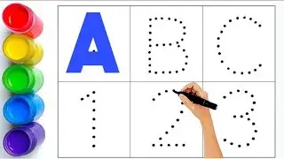 Alphabet, ABC song, abcd, a to z, Kids rhymes, collection for writing along dotted lines for toddler