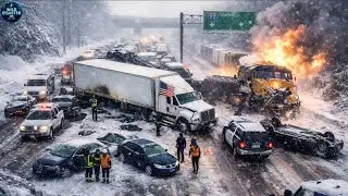 North Carolina, USA | Deadly Winter Storm Triggers Massive Crashes &mdash; Over 100 Killed