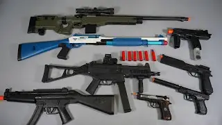 Shell ejecting Benelli M4 Nerf Toy Gun - AWM Sniper Rifle Airsoft - UMP45 - MP5- Toy Guns Collection