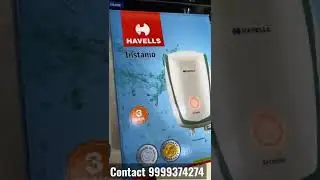 Havells instanio 3 litre geysers water heater instant white and golden with led light