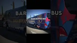 Barcelona bus vs Real Madrid bus🔥☠️❤️&zwj;🩹#shorts #football