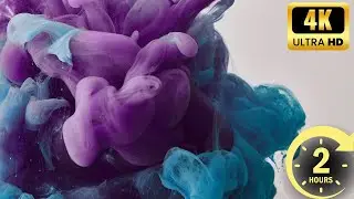 2 Hour Abstract Ink Colors - Mesmerizing 4K Screensaver | Relaxing Visuals