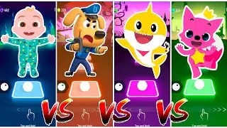 Cocomelon 🆚 Sheriff Labrador 🆚 Baby Shark 🆚 Pinkfong. 🎶 Tiles Hop EDM Rush!