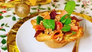 ENSALADA DE SALMÓN AHUMADO EN TULIPA 🧡