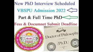PhD Interview Date & Synopsis Submit #VBSPU_PhD_Admission2022 ! Full & Part Time PhD VBSPU 2022
