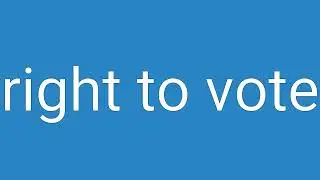 Right To Vote Definition & Meaning