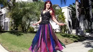 Ameynra design. Dance-styled skirt, multi color with sparkly petals. Sofia Goldberg