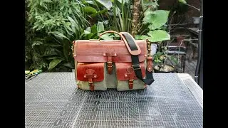 Make a canvas leather schoolbag or messenger bag