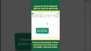 Clean Up Date Formats with a Click | Excel Tips & Tricks #exceljob #ytshorts #exceltips #basicexcel
