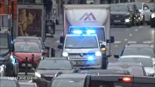 Emergency vehicles responding in a verry busy Brussels 9/11/2024
