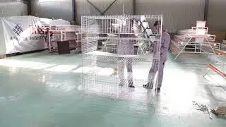 3/6 How to install HIGHTOP H type chick cages with manure trays