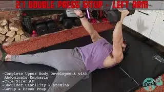 2:1 Double Press Situp for Abs, Chest & Shoulders Workout | BJ Gaddour Dumbbell Exercises