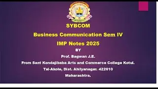 SYBCOM Business Communication IMP Notes