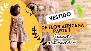 Vestido de square de flor africana/passo a passo