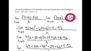 EXAMPLE Finding the Instantaneous Rate of Change Using the Limit Definition