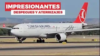 IMPRESIONANTES Despegues y Aterrizajes Aeropuerto Madrid Barajas | A350 A330 A320 B767 B787 B777