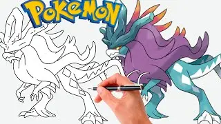 Cómo dibujar WALKING WAKE POKEMON #1009 | Generación 9