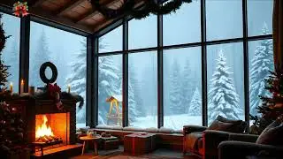 Winter Wonderland Cabin | Warm Christmas Night by the Fire