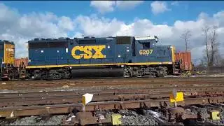Windy CSX train yard switching West Springfield