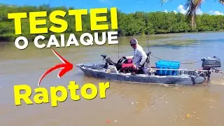 CAIAQUE RAPTOR COM MOTOR HIDEA 3HP - TESTE R&Aacute;PIDO! Pescaria de Caiaque.