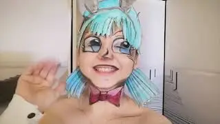 bulma bunny outfit cosplay teaser with cartoon makeup transformation , dragonball