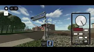 (Ro Scale Southline District) CN manifest train speeds past Krazy City Union Terminal Station 