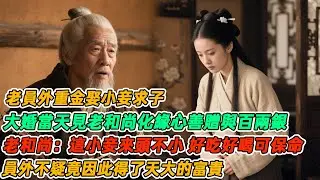 民間故事：老員外重金娶小妾求子，大婚當天見老和尚化緣心善贈與百兩銀，老和尚：這小妾來頭不小，好吃好喝可保命，員外不疑竟因此得了天大的富貴
