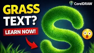 Realistic Grass Text Design in CorelDRAW | Full Tutorial Hindi