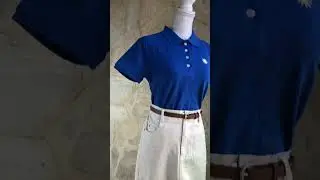Falda Denim color beige y polo Gala en azul real