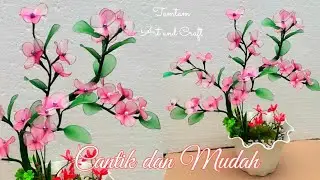 Tutorial Bunga Sakura dari Stoking||Stocking Flowers(Cherry Blossom)||Bunga stoking
