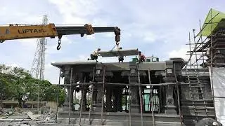 Durga Matha Stone Temple construction Work || Temple Stone Mandapam Work at Thummala Palem