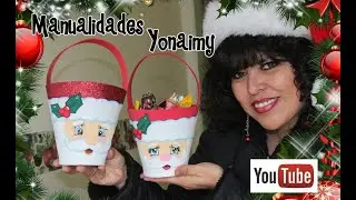 DULCEROS NAVIDEÑOS DE SANTA CLAUS  HECHOS CON  FOAMY O GOMA EVA