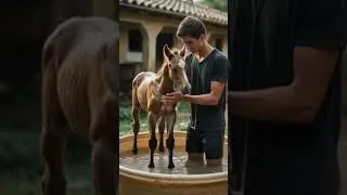 rescue weak baby horse 🐎 #horse #helphorse #weak #treatment #food #babyanimals #foal
