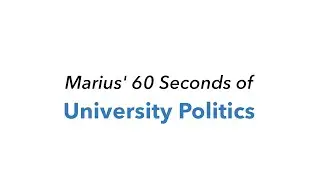 Marius' 60 Seconds of University Politics - Committees and their Work