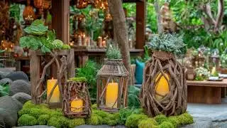Rustic Garden Art Decoration with Dry Branches and Farmhouse Vintage Style for Outdoor Inspiration