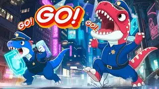 Dinosaur Police Patrol | 2 Dinosaur Brave Hero Catch the Thief | Nuton and Lola Rhymes Music