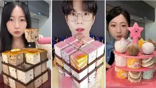 (ASMR) Flavor Explosion || Rainbow Cube Cake||Baskin Robbins ice cream#viral#mukbang 