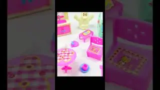 DIY Unboxing Miniature Plastic Barbie Doll Kitchen Set Makeup Set #shorts #dolliyon