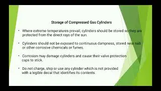 Safety toolbox talk 61 Storage of Compressed Gas Cylinders