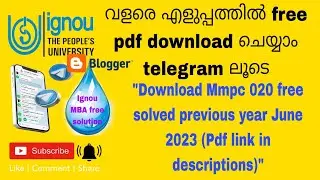 Mmpc  020 june.2023 free solved previous year question paper pdf links in description