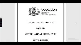 Free state September 2023 paper1 #prelims2023 exam #mathematical literacy.