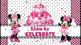 Minnie Mouse Theme Baby First Birthday Invitation