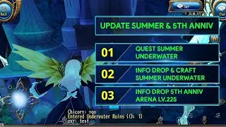 Update Summer Underwater Ruins & 5th Anniv Arena 225 (All Drop & App Info) [Toram Online]