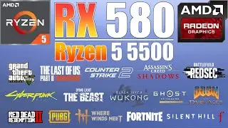 RX 580 + Ryzen 5 5500 : New 15 Games Tested - RX 580 8GB Gaming Test in 2026
