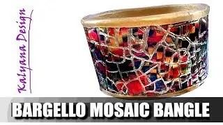 Bargello мозаика браслет - полимерная глина