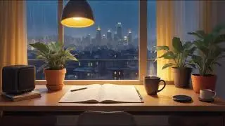 Cozy Nighttime Lo-fi Ambiance | Relaxing Rainy Window Vibes