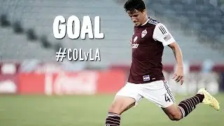GOAL: Marc Burch fires a free kick rocket off the crossbar and in | Colorado Rapids v LA Galaxy