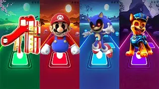 ⚡Tiles Hop Battle | Monster Party ⚡The Extra Slide vs Mario Exe vs Sonic Exe Paw Patrol Exe